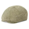 Herringbone Lightweight Newsboy Cap - Green-Sand-Pink