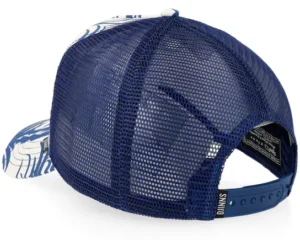 Hft Cap Allover Palm RoyalWhite A-Frame Trucker Cap