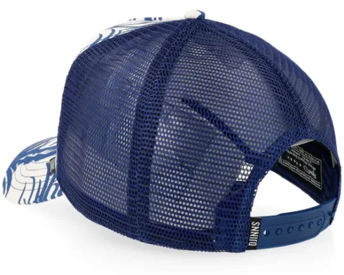 Hft Cap Allover Palm RoyalWhite A-Frame Trucker Cap