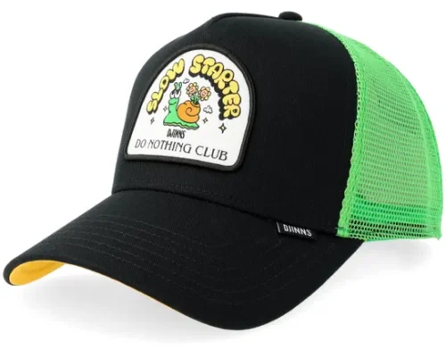 Hft Cap Dnc Slowstarter Black Green A-Frame Trucker Cap