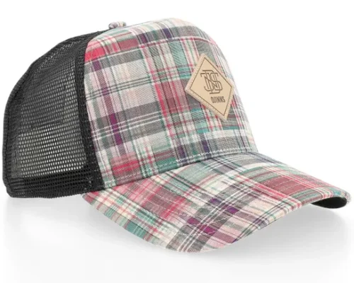 Hft Cap Patch Check Multi Red A-Frame Trucker Cap