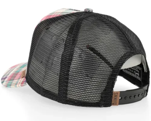 Hft Cap Patch Check Multi Red A-Frame Trucker Cap