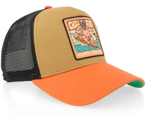 Hft Chill Surf Khaki Rust A-Frame Trucker Cap