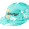 Kids Stamped Strip Camper Teal Woodcut Camo 5-Panel Trucker Cap