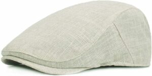 Linen Cotton Flat Cap for Men