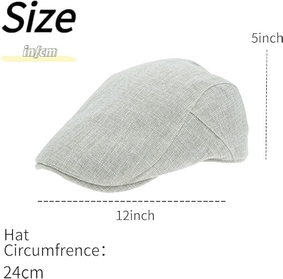 Linen Cotton Flat Cap for Men