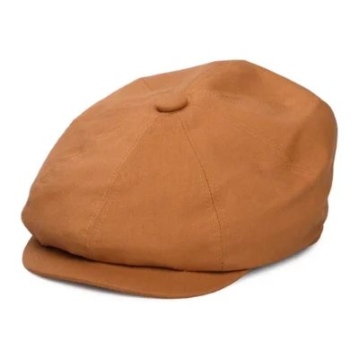 Linen Newsboy Cap - Terracotta