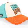 Looney Tunes Whats Up Doc Distressed OrangeWhiteBlue A-frame Trucker Cap