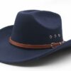 Men Felt Wide Brim Classic Cowboy Hat