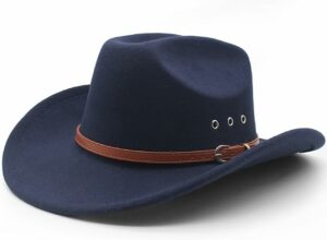 Men Felt Wide Brim Classic Cowboy Hat