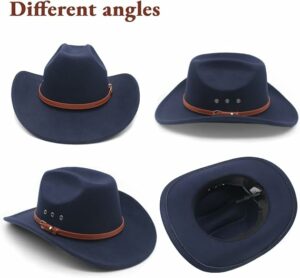 Men Felt Wide Brim Classic Cowboy Hat