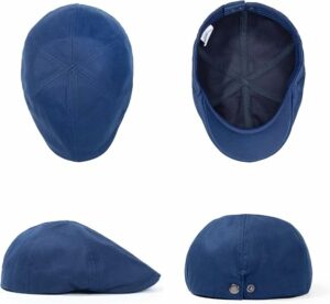 Men's 100% Cotton Adjustable Flat Cap
