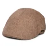 Micro-Herringbone Duckbill Flat Cap - Light Brown