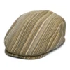 Newry Striped Flat Cap - Tan-Multi