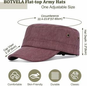 Washed Cotton Fabric Men Army Cap