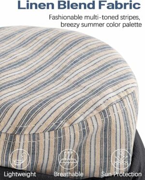 Women Linen Blend Lightweight Bakerboy Cap