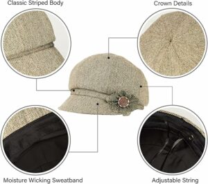 Women Retro Classic Bakerboy Cap