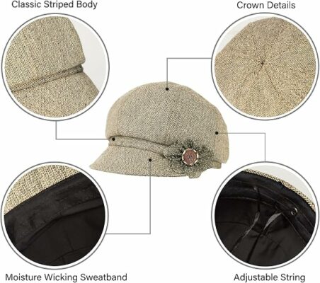 Women Retro Classic Bakerboy Cap