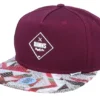 5-Panel Rubber Aztek Wine Baseball Cap