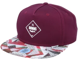 5-Panel Rubber Aztek Wine Baseball Cap