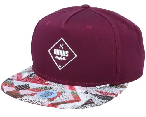 5-Panel Rubber Aztek Wine Baseball Cap
