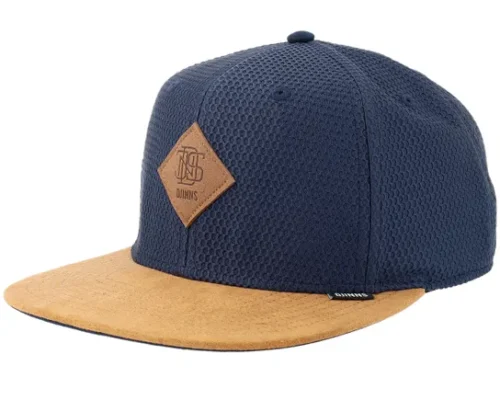 6 Panel Honey Knit Navy Strapback Baseball Cap