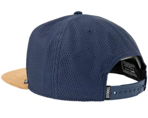 6 Panel Honey Knit Navy Strapback Baseball Cap