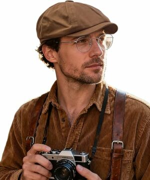 8 Panel Peaky Herringbone Newsboy Cap