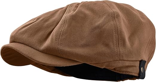8 Panel Peaky Herringbone Newsboy Cap