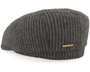 8-panel Stripes Black Flat Cap