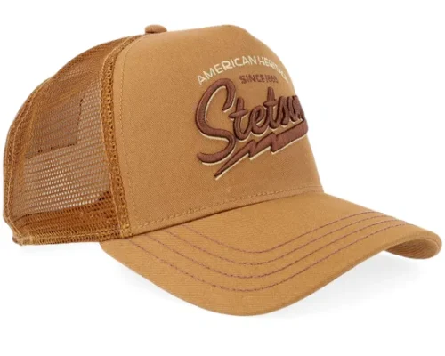 American Heritage Classic Brown White A-Frame Trucker Cap