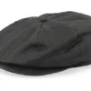 Brood Baggy Flannel Brown Faux Leather Snap Flat Cap