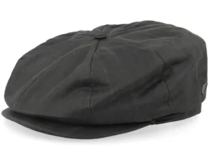 Brood Baggy Flannel Brown Faux Leather Snap Flat Cap