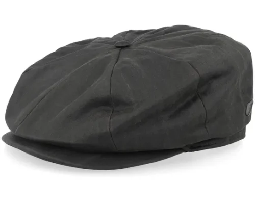 Brood Baggy Flannel Brown Faux Leather Snap Flat Cap