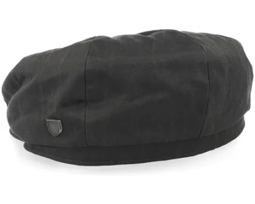 Brood Baggy Flannel Brown Faux Leather Snap Flat Cap