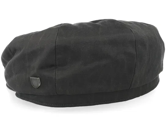 Brood Baggy Flannel Brown Faux Leather Snap Flat Cap