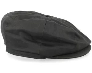 Brood Baggy Flannel Brown Faux Leather Snap Flat Cap