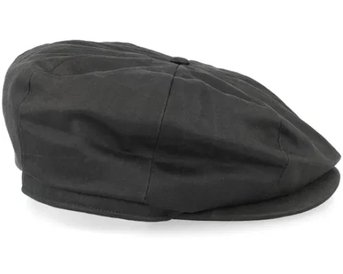 Brood Baggy Flannel Brown Faux Leather Snap Flat Cap