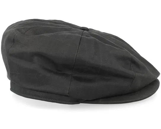 Brood Baggy Flannel Brown Faux Leather Snap Flat Cap