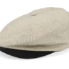 Brood Khaki Stripe Washed Black Snap Flat Cap