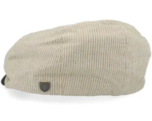 Brood Khaki Stripe Washed Black Snap Flat Cap