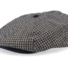 Brood Navy Sand Houndstooth Snap Flat Cap