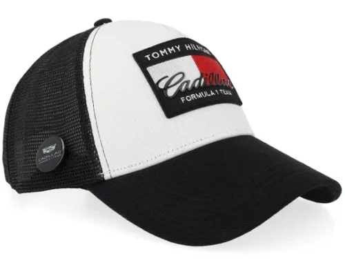 Cadillac F1 26 Flag Tommy Hilfiger White Black Trucker Cap