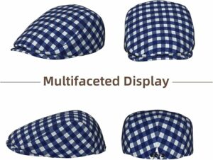 Casual Vintage Navy Blue Flat Cap