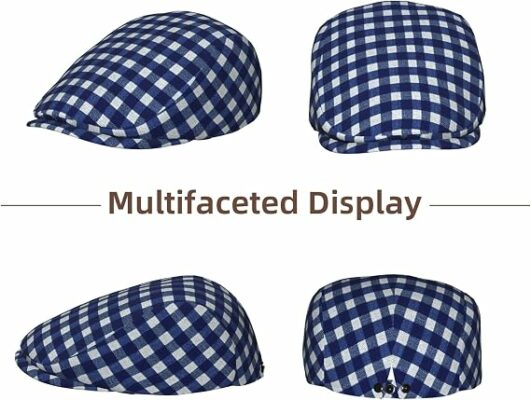 Casual Vintage Navy Blue Flat Cap
