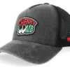 Cherry Boomb Distressed Black Pigment Washed A-Frame Trucker Cap