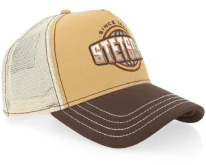 Classic Globe Brown White A-Frame Trucker Cap