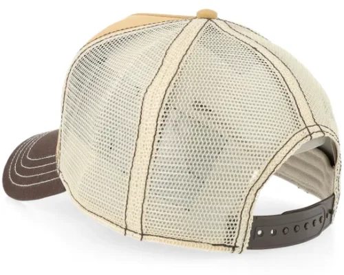 Classic Globe Brown White A-Frame Trucker Cap