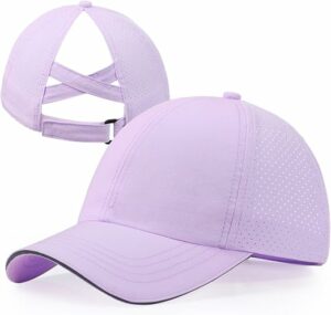 Girls Criss Cross Ponytail Baseball Cap