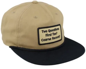 Golf Patch Logo Rope Khaki Black Baseball Cap